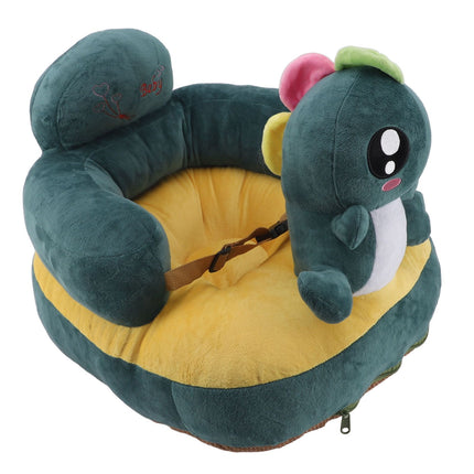 Baby Support Seat Sofa Soft Plush Comfortable Adjustable Angle Bluetooth Function Baby Sitting Support for Indoor Green Dinosaur Pattern