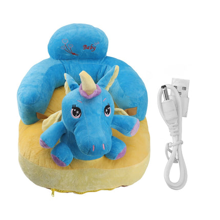 Baby Support Sofa Adjustable Angle Stable Electric Infant Sit Up Chair Floor Seat Plush Lounger for Household Horse
