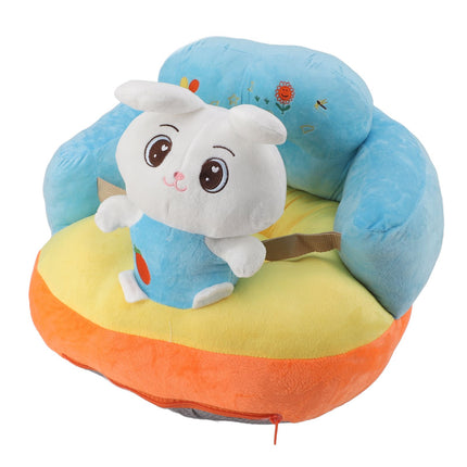 Baby Support Sofa Adjustable Angle Stable Electric Infant Sit Up Chair Floor Seat Plush Lounger for Household Rabbit