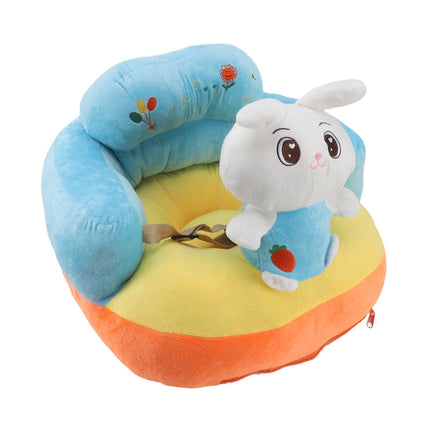 Baby Support Sofa Adjustable Angle Stable Electric Infant Sit Up Chair Floor Seat Plush Lounger for Household Rabbit