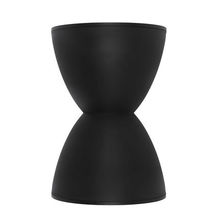 Modern Hourglass Shaped Stool Round End Table Stool for Shoe Changing Home Use 43x30cm Black
