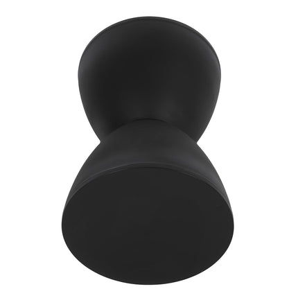 Modern Hourglass Shaped Stool Round End Table Stool for Shoe Changing Home Use 43x30cm Black