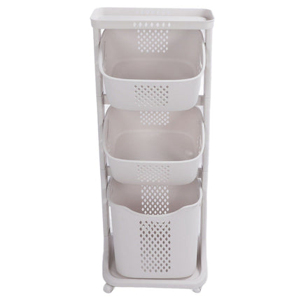 Household Kitchen Shelf Multifunctional Large Size PP Bathroom Simple Storage Shelf for Living Room 3 Layer