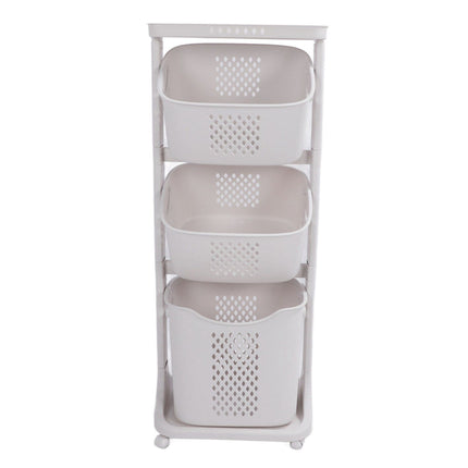 Household Kitchen Shelf Multifunctional Large Size PP Bathroom Simple Storage Shelf for Living Room 3 Layer
