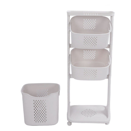 Household Kitchen Shelf Multifunctional Large Size PP Bathroom Simple Storage Shelf for Living Room 3 Layer