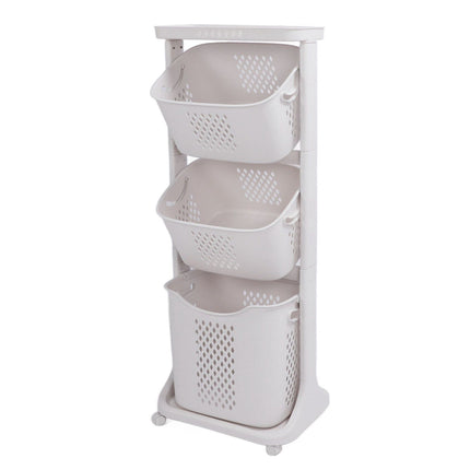 Household Kitchen Shelf Multifunctional Large Size PP Bathroom Simple Storage Shelf for Living Room 3 Layer