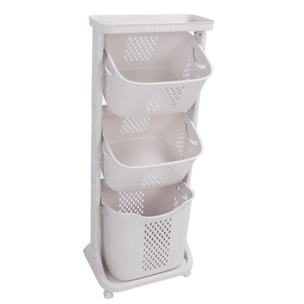 Household Kitchen Shelf Multifunctional Large Size PP Bathroom Simple Storage Shelf for Living Room 3 Layer