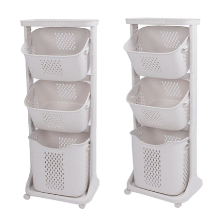 Household Kitchen Shelf Multifunctional Large Size PP Bathroom Simple Storage Shelf for Living Room 3 Layer