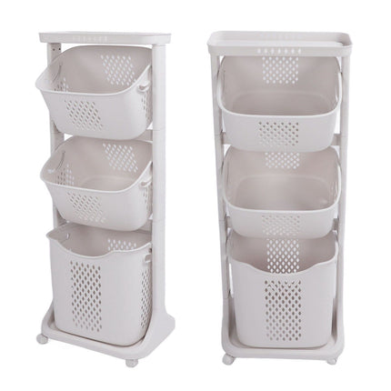 Household Kitchen Shelf Multifunctional Large Size PP Bathroom Simple Storage Shelf for Living Room 3 Layer