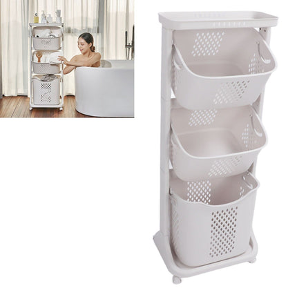 Household Kitchen Shelf Multifunctional Large Size PP Bathroom Simple Storage Shelf for Living Room 3 Layer