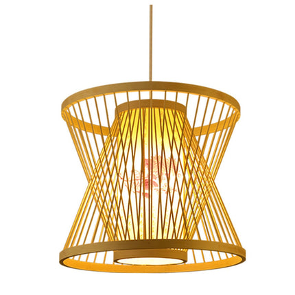 Hanging Lantern Lamp Pendant Light Fixture Bamboo Woven Chinese Japanese E27 Spotlight Decorative Lamp 111‑240V for Restaurant