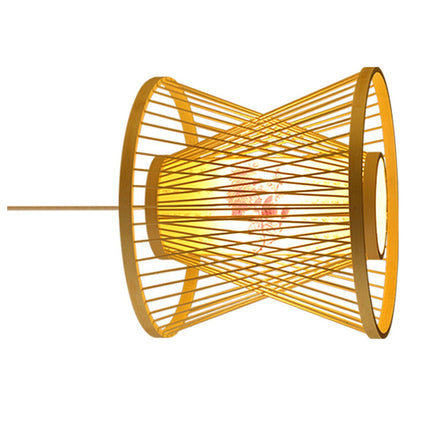 Hanging Lantern Lamp Pendant Light Fixture Bamboo Woven Chinese Japanese E27 Spotlight Decorative Lamp 111‑240V for Restaurant