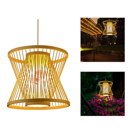 Hanging Lantern Lamp Pendant Light Fixture Bamboo Woven Chinese Japanese E27 Spotlight Decorative Lamp 111‑240V for Restaurant