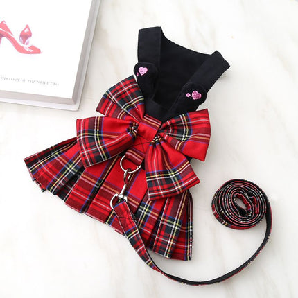 Dog Harness Skirt Traction Polyester 273 Vest Traction Wine Red XXL (chest circumference 58 back length 40cm)
