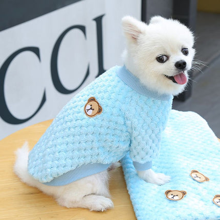 Shine Pet Clothes Coral Fleece Two Leg Dog Cat 285 pineapple foundation bear 2XL (chest circumference 58 back length 40cm)