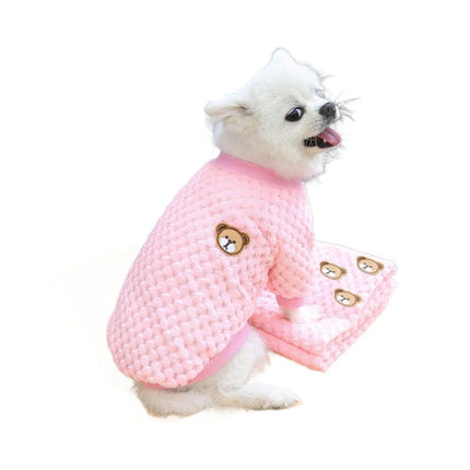 Shine Pet Clothes Coral Fleece Two Leg Dog Cat 285 pineapple foundation bear 2XL (chest circumference 58 back length 40cm)