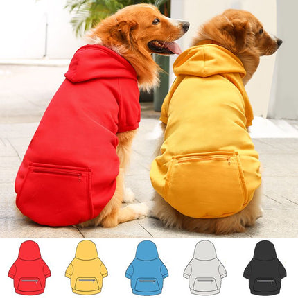 Shining Pet Sweatshirt Polyester Zipper Pocket Big Dog Zipper Pocket Sweater Black L (bust 47CM about 4.00 kg-5.50 kg pets)