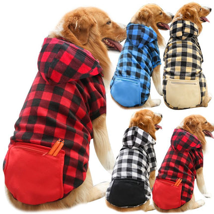 Shining Pet Sweatshirt Polyester Zipper Pocket 265 Love Black Sweater 5XL (bust 92CM about 25.00 kg-40.00 kg pets)