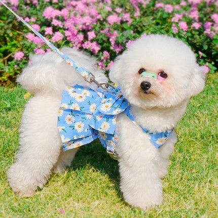 Zichen Vest Pet Harness Dog Cat Traction Rope Jk romantic pink + 1.2m traction rope L (recommended 5.00 kg-6.00 kg