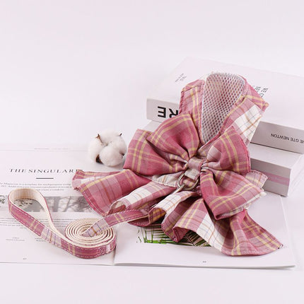 Zichen Vest Pet Harness Dog Cat Traction Rope Jk romantic pink + 1.2m traction rope M (recommended 4.00 kg-5.00 kg
