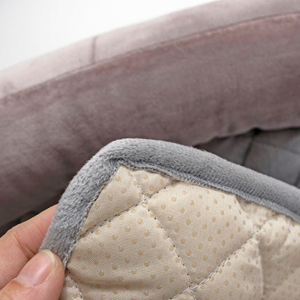 Plush Bolster Pet Bed Mat with Anti-Slip Base and Extended Drop Edge for Sofa and Floor Lounging (Blue, 75*120cm)