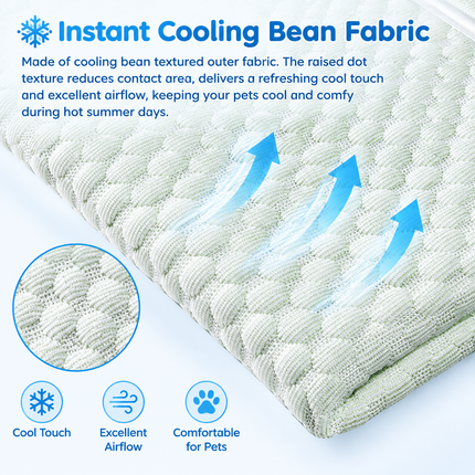Cooling Pet Sofa Bed for Cats and Dogs, Breathable Ice Silk Bean Fabric with Supportive Edges, Removable Washable Cover, Non-Slip Bottom, Ideal for Summer Lounging in Living Rooms and Bedrooms (Light Blue, XL)
