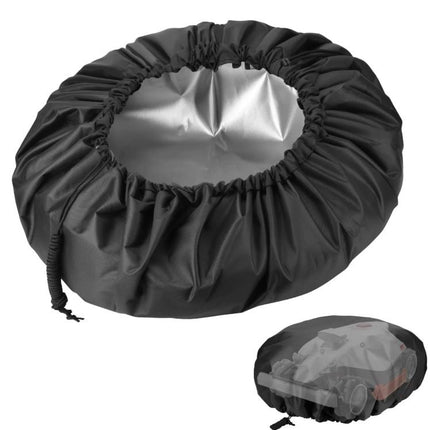 Weatherproof Robot Mower Cover with Drawstring Closure, UV-Resistant Oxford Fabric Protective Shell for Outdoor Storage, Fits Most Automatic Lawn Mowers with Zippered Carry Bag for Convenient Storage (420D(44.5"×39.4"))
