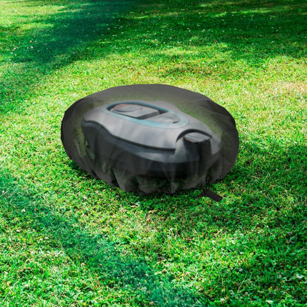 Weatherproof Robot Mower Cover with Drawstring Closure, UV-Resistant Oxford Fabric Protective Shell for Outdoor Storage, Fits Most Automatic Lawn Mowers with Zippered Carry Bag for Convenient Storage (600D(44.5"×39.4"))