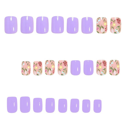 Press-on Nail Tips for Women, Perfect for Spring & Summer Occasions (light purple)