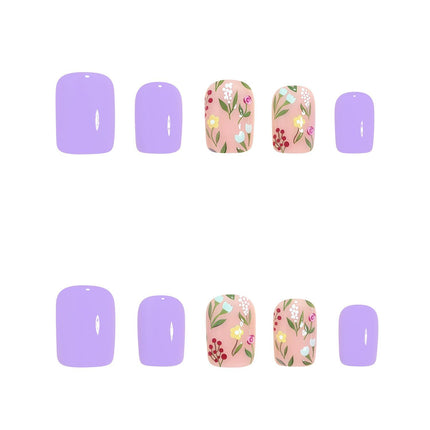 Press-on Nail Tips for Women, Perfect for Spring & Summer Occasions (light purple)