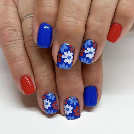 Press-On Nails Full Set for Nail Art Enthusiasts, Perfect for Daily Wear & Special Occasions (Royal Blue)
