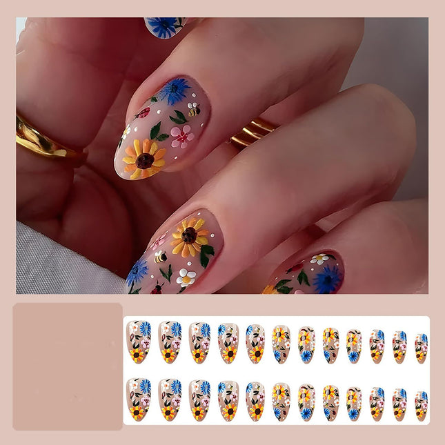 Spring Floral Press-On Nails – Easy, Salon-Quality Manicures for Every Occasion (Light Yellow)