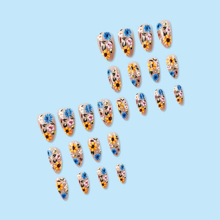 Spring Floral Press-On Nails – Easy, Salon-Quality Manicures for Every Occasion (Light Yellow)
