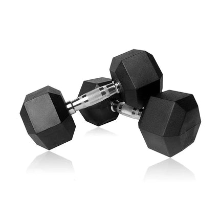 Pair of 30kg Rubber Hex Dumbbells