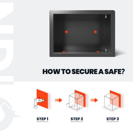 Wendlon Touch Screen Safe Box with Silent Mode, Backlit Keypad, LED Light, Anti-Rust & Anti-Theft, Home/Office, 25×35×25 cm, Black