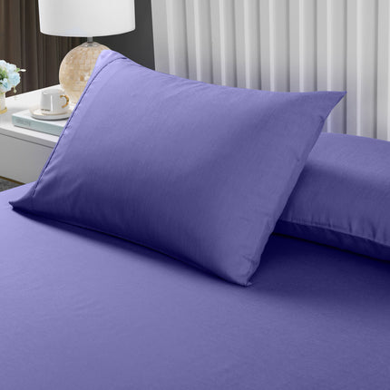 Royal Comfort 2000TC 3 Piece Fitted Sheet and Pillowcase Set Bamboo Cooling - King - Royal Blue.