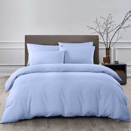 Royal Comfort 2000TC 6 Piece Bamboo Sheet & Quilt Cover Set Cooling Breathable - Queen - Light Blue.