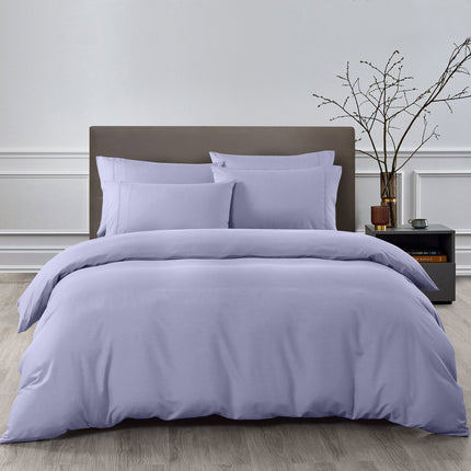 Royal Comfort 2000TC 6 Piece Bamboo Sheet & Quilt Cover Set Cooling Breathable - Queen - Lilac Grey.