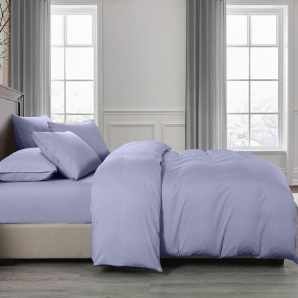 Royal Comfort 2000TC 6 Piece Bamboo Sheet & Quilt Cover Set Cooling Breathable - Queen - Lilac Grey.