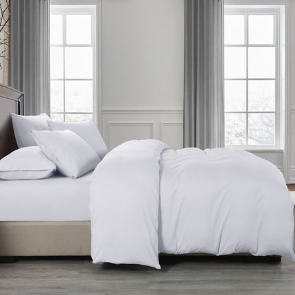 Royal Comfort 2000TC 6 Piece Bamboo Sheet & Quilt Cover Set Cooling Breathable - King - White.