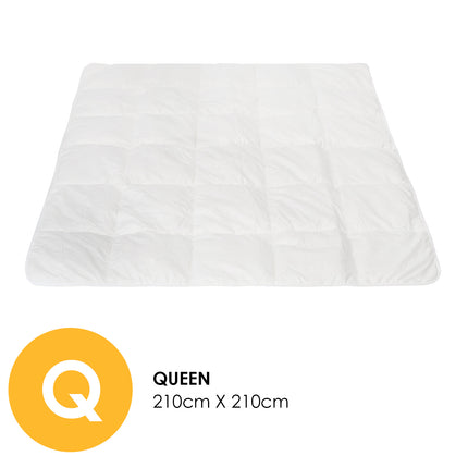 Royal Comfort 260GSM Deluxe Eco-Silk Touch Quilt 100% Cotton Cover - Super King - White.