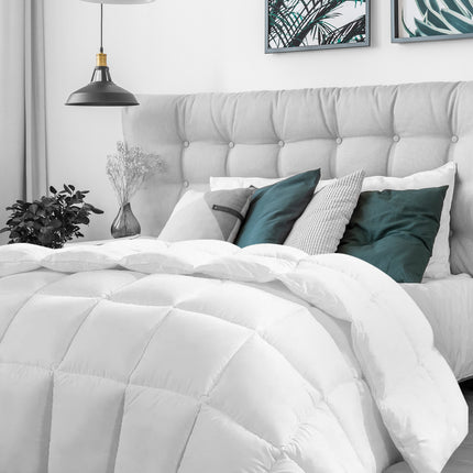 Casa Decor Silk Touch Quilt 360GSM All Seasons Antibacterial Hypoallergenic - Double - White.