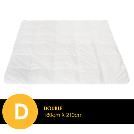 Casa Decor Silk Touch Quilt 360GSM All Seasons Antibacterial Hypoallergenic - Double - White.