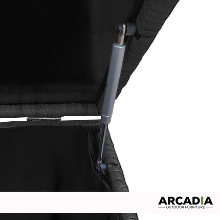 Arcadia Furniture Outdoor Rattan Storage Box Garden Toy Tools Shed UV Resistant - Black.