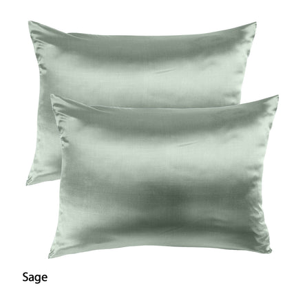 Royal Comfort Mulberry Soft Silk Hypoallergenic Pillowcase Twin Pack 51 x 76cm - Sage.