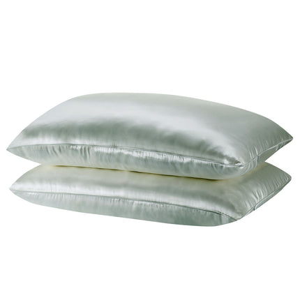 Royal Comfort Mulberry Soft Silk Hypoallergenic Pillowcase Twin Pack 51 x 76cm - Sage.