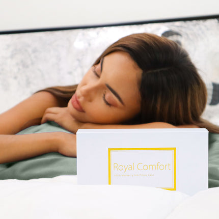 Royal Comfort Mulberry Soft Silk Hypoallergenic Pillowcase Twin Pack 51 x 76cm - Sage.