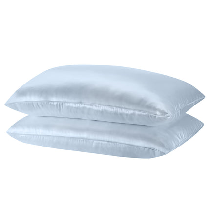 Royal Comfort Mulberry Soft Silk Hypoallergenic Pillowcase Twin Pack 51 x 76cm - Soft Blue.