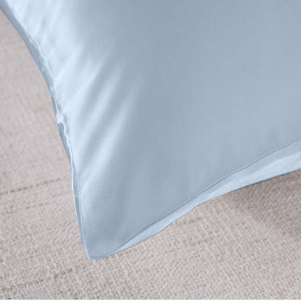 Royal Comfort Mulberry Soft Silk Hypoallergenic Pillowcase Twin Pack 51 x 76cm - Soft Blue.