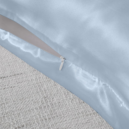 Royal Comfort Mulberry Soft Silk Hypoallergenic Pillowcase Twin Pack 51 x 76cm - Soft Blue.